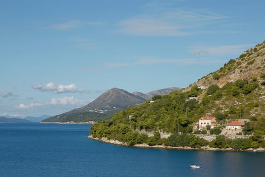 Residential area on coasline of Dubrovnik, Croatia.
