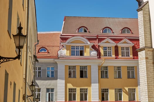 Downtown architecture of old town city of Tallinn in Estonia.