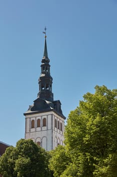 Downtown architecture of old town city of Tallinn in Estonia.