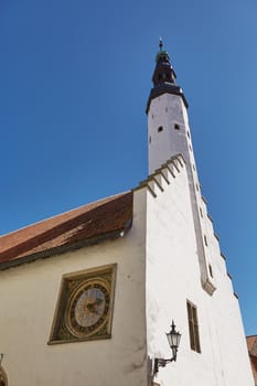 Downtown architecture of old town city of Tallinn in Estonia.