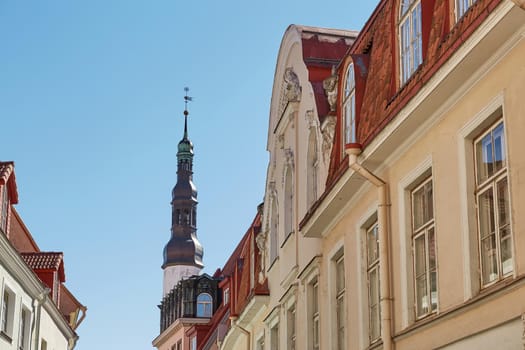 Downtown architecture of old town city of Tallinn in Estonia.