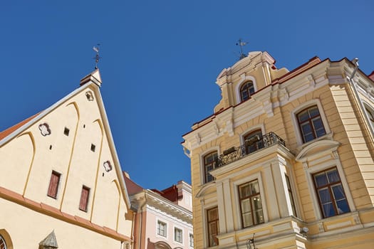 Downtown architecture of old town city of Tallinn in Estonia.
