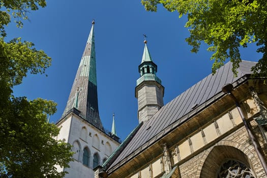 Downtown architecture of old town city of Tallinn in Estonia.