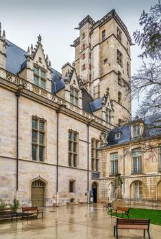 Palace of Burgundian Dukes is situated in the centre of Dijon city, France.  tower of Philippe le Bon 