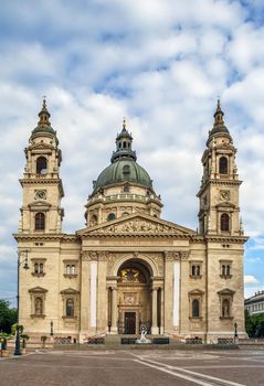 St. Stephen's Basilica is a Roman Catholic basilica in Budapest, Hungary. View from facade