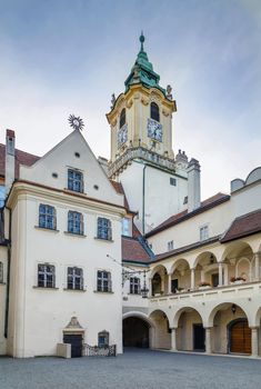 Old Town Hall is a complex of buildings from the 14th century in the Old Town of Bratislava, Slovakia. View from  courtyard