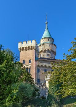 Bojnice Castle is a medieval castle in Bojnice, Slovakia. It is a Romanesque castle with some original Gothic and Renaissance elements built in the 12th century