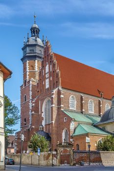 Corpus Christi Basilica located in the Kazimierz district of Krakow, Poland is a Gothic church founded in 1335.