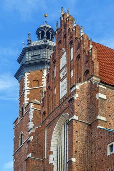 Corpus Christi Basilica located in the Kazimierz district of Krakow, Poland is a Gothic church founded in 1335.