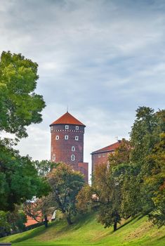 Sandomierz Tower is one of the three existing Wawel castle towers, Krakow, Poland