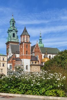 Royal Archcathedral Basilica of Saints Stanislaus and Wenceslaus on the Wawel Hill also known as the Wawel Cathedral in Krakow, Poland