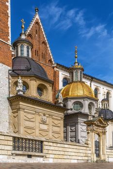 Royal Archcathedral Basilica of Saints Stanislaus and Wenceslaus on the Wawel Hill also known as the Wawel Cathedral in Krakow, Poland. Sigismund's Chapel and Vasa Dynasty chapel 