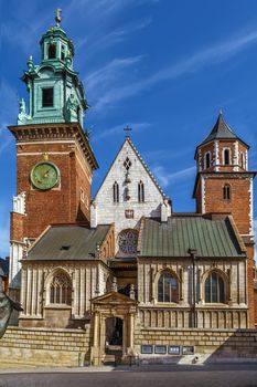 Royal Archcathedral Basilica of Saints Stanislaus and Wenceslaus on the Wawel Hill also known as the Wawel Cathedral in Krakow, Poland. Main gate