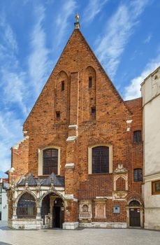 Church of St. Barbara is gothic church on Mariacki Square in Krakow, Poland