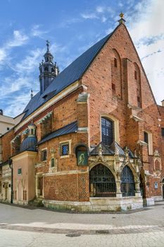 Church of St. Barbara is gothic church on Mariacki Square in Krakow, Poland