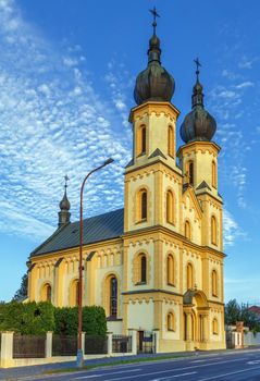 Church of Saints Peter and Paul in Bardejov is a Greek-Catholic eclectic building with neo-Romanesque elements on the facade, Slovakia