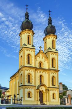 Church of Saints Peter and Paul in Bardejov is a Greek-Catholic eclectic building with neo-Romanesque elements on the facade, Slovakia