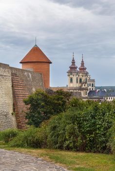 View of St. Anthony's Church and fortress in Eger, Hungary