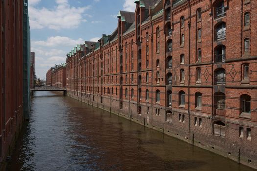 Warehouse district of Hamburg (Speicherstadt) in Germany.