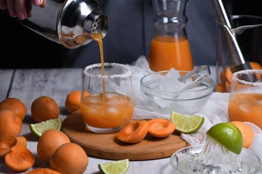 Apricot Margarita - made from freshly made from apricot juice, lime juice and tequila. Enjoy this light, refreshing, summer party cocktail