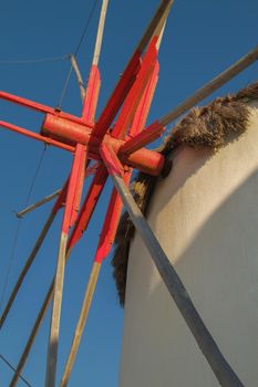 Detail of Windmill Mechanism in Mykonos Greece