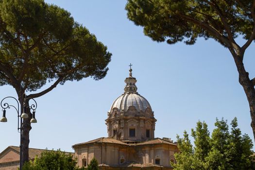 Archeological Site at Roman Forum in Rome Italy