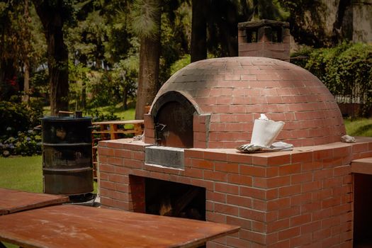 Small Rural  DIY Brick Smokehouse Ready for BBQ.