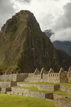 Lost Incan City of Machu Picchu near Cusco in Peru. Peruvian Historical Sanctuary and UNESCO World Heritage Site Since 1983. One of the New Seven Wonders of the World