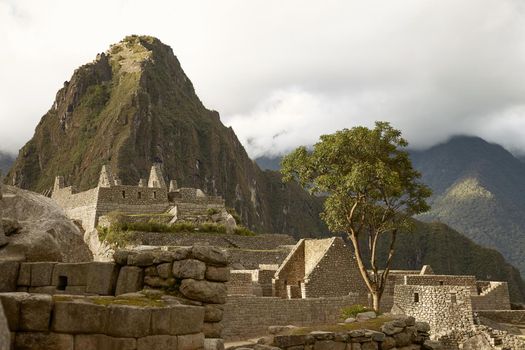 Lost Incan City of Machu Picchu near Cusco in Peru. Peruvian Historical Sanctuary and UNESCO World Heritage Site Since 1983. One of the New Seven Wonders of the World