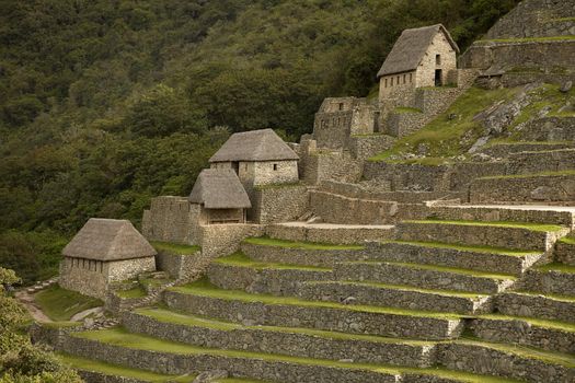 Lost Incan City of Machu Picchu near Cusco in Peru. Peruvian Historical Sanctuary and UNESCO World Heritage Site Since 1983. One of the New Seven Wonders of the World