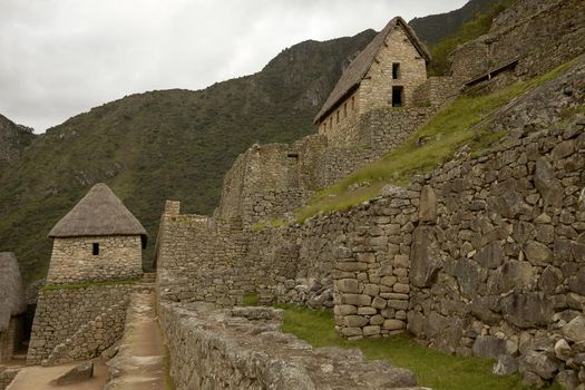 Lost Incan City of Machu Picchu near Cusco in Peru. Peruvian Historical Sanctuary and UNESCO World Heritage Site Since 1983. One of the New Seven Wonders of the World