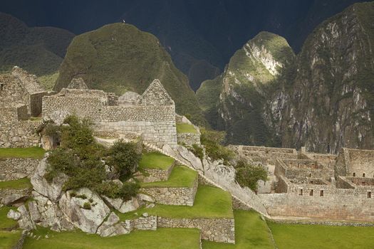 Lost Incan City of Machu Picchu near Cusco in Peru. Peruvian Historical Sanctuary and UNESCO World Heritage Site Since 1983. One of the New Seven Wonders of the World