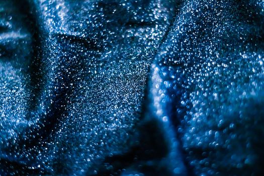 Luxe glowing texture, night club branding and New Years party concept - Blue holiday sparkling glitter abstract background, luxury shiny fabric material for glamour design and festive invitation