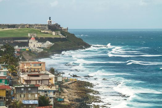 Crashing surf at El Morro Fortress, San Juan, Puerto Rico