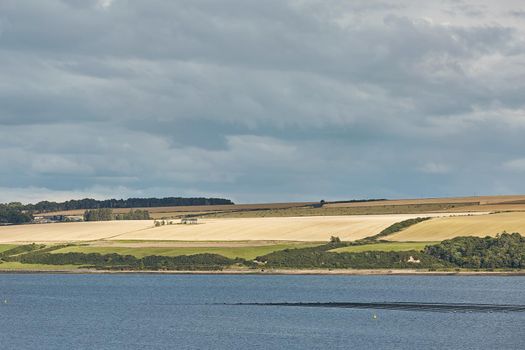 Seascape and landscape of Invergordon in Scotland, UK