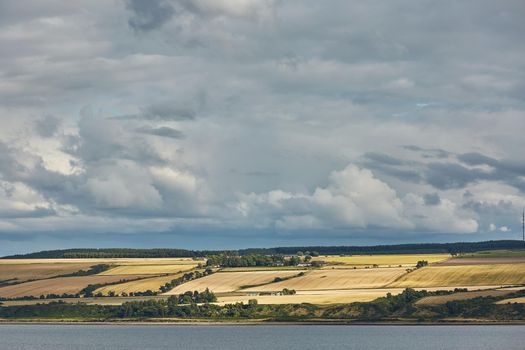 Seascape and landscape of Invergordon in Scotland, UK