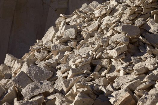 The famous sillar stone quarry, Peru. A light coloured volcanic rock used in many famous colonial buildings in Arequipa, leading to the name The White City.