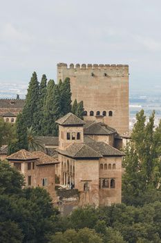 Ancient arabic fortress of Alhambra, Granada, Spain.