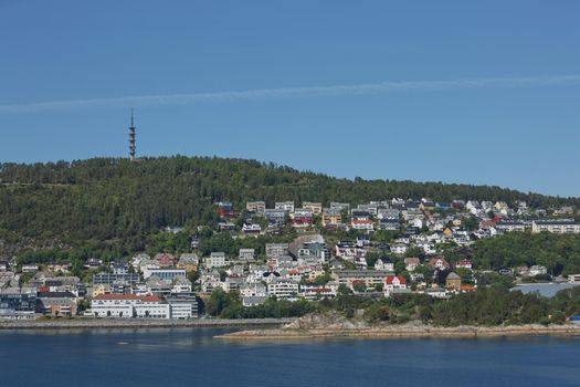 Beautiful view of Alesund, port town on the west coast of Norway, at the entrance to the Geirangerfjord.