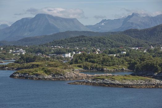 Beautiful view of Alesund, port town on the west coast of Norway, at the entrance to the Geirangerfjord.