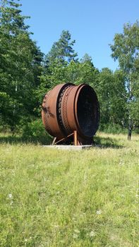 huge iron circle near an old factory on the outskirts of stockholm