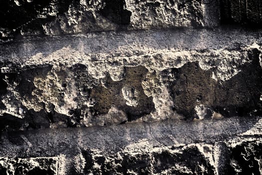 Aged and weathered old brick wall texture in a vintage retro design 