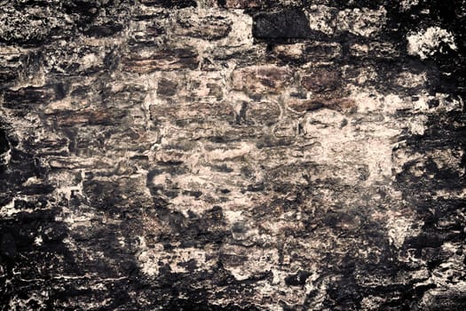 Aged and weathered old brick wall texture in a vintage retro design 