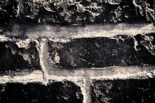 Aged and weathered old brick wall texture in a vintage retro design 