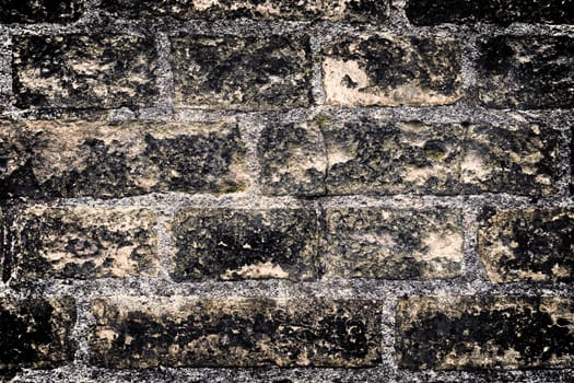 Aged and weathered old brick wall texture in a vintage retro design 