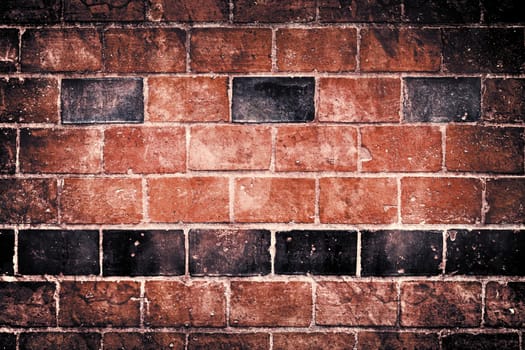 Aged and weathered old brick wall texture in a vintage retro design 