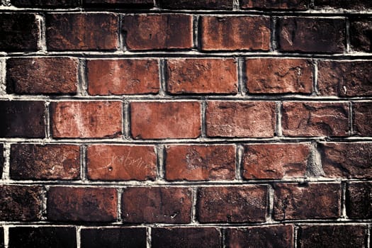 Aged and weathered old brick wall texture in a vintage retro design 