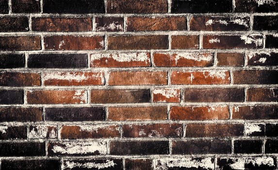 Aged and weathered old brick wall texture in a vintage retro design 