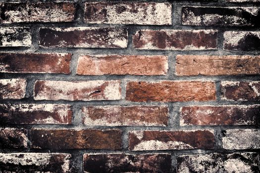 Aged and weathered old brick wall texture in a vintage retro design 