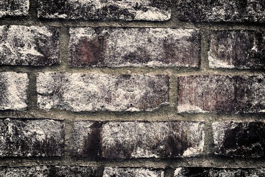 Aged and weathered old brick wall texture in a vintage retro design 